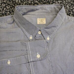 J. Crew Men's XL (17-17 1/2) 80's 2-Ply Haberdashery 100% Cotton Button‎ Down
